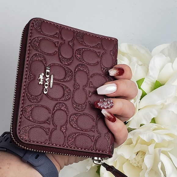 Coach Handbags - COACH GLITTER SMALL ZIP WALLET